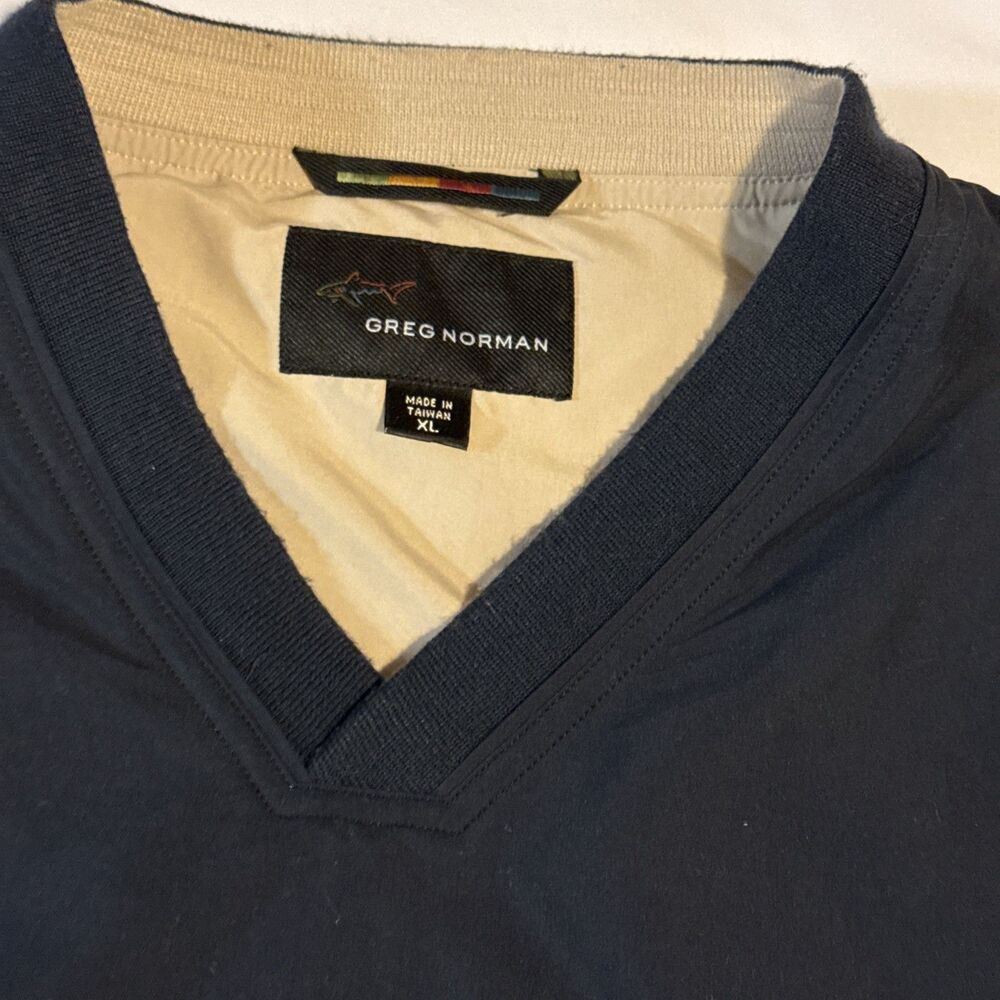 Men’s Golf (XL) Greg Norman Wind Breaker Vest (Black /Tan) With Pockets - Picture 2 of 7